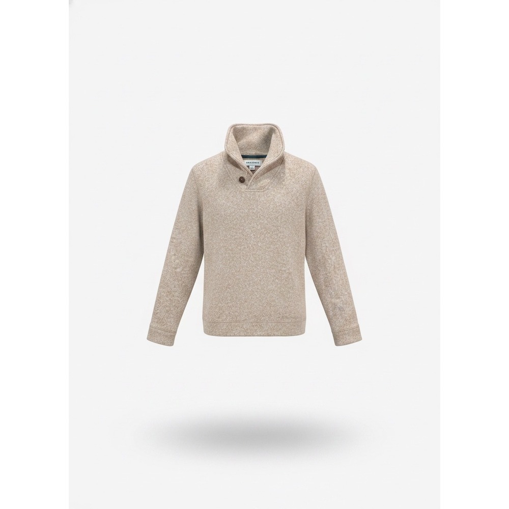 Sonoma Goods For Life Mens Tan Marled Shawl Collar Pullover Sweater L 14/16